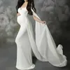 Sexy Shoulderless Maternity Dresses For Photo Shoot Long Fancy Pregnancy Dress Chiffon Women Pregnant Maxi Gown Photography Prop Q0713