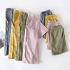 Japanese-style summer couple pajamas men and women cotton gauze thin short-sleeved shorts home service cardigan suit loose t 210830