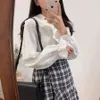 Koreaans wit shirt Casual Peter Pan Collar Vrouwelijke Blouse Lange Mouw Sweet Blusas Meisjes Studenten Mode Top 210519