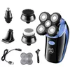 5in1 Men's professional wet dry use shaver electric razor rechargeable bald head shaving machine face beard hair cleaning shaver P0817