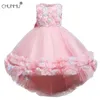 Summer Kids Birthday Princess Party Dress for Girls Lace Tutu Children Bridesmaid Formal Girl Baby Clothes 210508