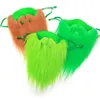 St Patrick's Day Beard Face Mask Green Brown Wasbare vakantiefeest Kostuum Maskerade Gezicht versieren voor vrouwen en mannen