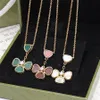 Classic Necklace Pendant Fashion Elegant Clover Necklaces Fritillaria Gift for Woman Jewelry Highly Quality 18 Color Box need extra cost