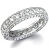 Eternity Promise Band Ring 925 Sterling Zilver 3 Rijen Pave Diamond Trouwringen voor Vrouwen Mannen fijne edelsteen sieraden