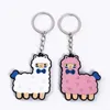 10 Pieces Cartoon Pvc Llama Alpaca Keychain Keyrings Child Schoolbag Jewelry Animal Key Chain Holder Silicone Charms Gift G1019