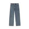 IEFB мужские винтажные прямые джинсы свободные корейские моды случайные широкие брюки ноги простые джинсовые синие черные брюки эластичные талии 9Y5958 210524