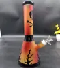 10 Inch 26CM Glass Bong Mixed Color Orange Skull Tobacco Water Pipe Smoking Beaker Bongs Ice Ash Catcher Dab Oil Rigs Heady Glass Bowl Downstem