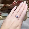 18K White Gold Ring Emerald Cut GH Color Rectangle 4 Klauwen Luxe Verjaardag Verlovingsring Moissanite Sieraden