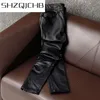 Pantalon en Cuir véritable hommes noir Style moto Pantalon véritable peau de vache grande taille 4XL Pantalon Cuir Homme W4356 hommes