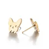 Wholesale 10pc/lot Cute Puppy Dog Earrings Stainless Steel Earring Simple Animal Ear Studs Kids Women Men Earring Jewelry Gift