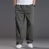 Vår sommar Casual Pant Män Loose Fashion Zipper Pocket Byxor Super Stor Storlek XL-6XL 210715