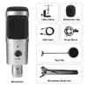 Microphone USB à condensateur D80 Microphone d'enregistrement avec support et anneau lumineux pour PC Karaoké Streaming Podcasting pour Youtube