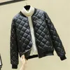 Vrouwelijke bommenwerper Jacket herfst winter voor dames dame down korte rhombus patroon coat 211014
