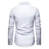 White Paisley Mens Shirt Patchwork Slim Long Sleeve Casual Shirts Men Splice Print Work Business Wedding Camisas Spring Brand 210524