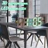 Digitale Wekker 3D LED Wandklok Moderne Ontwerp Tafel Desktop Klokken Datum Tijd Celsius Nightlight Display Woonkamer Decor 211112