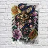 Flower Skull Japanese Tattoo Poster Flag Banner Home Decoration Hanging flag 4 Gromments in Corners 3*5FT 96* 144cm Painting Wall Art Print Posters