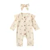 Jumpsuits Baby Boy Girl Bilt Playsit Playsit Floral Romper Pumpkin Jumpsuit Urodzony długie rękawy stroje jesienne 7205817