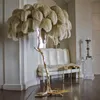 Licht luxe koperen struisvogel veer vloerlamp persoonlijkheid netto rode prinses villa woonkamer slaapkamer warme romantische tafel