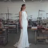 2021 Lihi Hod Robes de mariée en dentelle bohème Halter cou sirène robe de mariée de plage boutons dos balayage train Boho robes de mariée robe de mari￩e