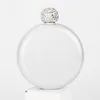 2021 4 oz round mini hip flask 304 stainless steel wine kettle crystal cover colorful ladies flagon Glitter Hip Flask The Gifts For Women