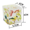 Chinese Style Flower Bird Print 6cm Glass Candle Holders Romantic Diy Incense Wax Empty Cup Decoration Centerpiece for Wedding