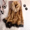 Sciarpa classica Sciarpe lunghe stampate in seta morbida da donna Scialle Primavera Estate Stile 180-90 cm