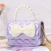 flickor bowknot handväskor kvinnor pärla fjäril mini en axel väska handväska mode pärlor prinsessan messenger väskor plånbok 1346 b3