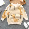 2-7 y Baby Winter Knitting Coat Tops Baby Boys Girls Cálido Suéteres de manga larga 2021 Otoño Ropa para niños Elk Kids Suéter Y1024