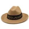 Winter Wool Vintage Gangster Trilby Felt Fedora Hat With Wide Brim Band European American Jazz Cowboy Caps