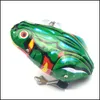 Novel Gag GiftsClassic Mini Wind-up Toy Frog Clockwork Lovely Colorf Fun Born Kids Early Education Spring Children Baby Toys Drop Deli