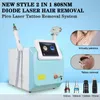 2 in 1 808nm Diode Laser Machine Haarverwijdering NDYAG Q-Switch 755 1320 532 1064nm Tattoo Remova Beauty Apparatuur