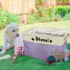パーソナライズされたペット犬のおもちゃの収納バスケットキャンバスバッグ折りたたみ式のおもちゃリネン箱のビンズアクセサリーの供給