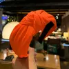 Fluorescerende kleur voor vrouwen haarband brede kant effen kleur doek hoofdband haar hoepel intermediate knoop meisjes haaraccessoires