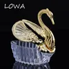 Gift Wrap 2pcs Wedding Candy Box Sweet Swan Shaped Movable Kraft Boxes Gold /Silver Party Plastic Case Marriage Decor