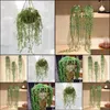 Decorative Flowers & Wreaths Festive Party Supplies Home Garden Artificial Suents Pearls Fleshy Green Vine Hanging Rattan Wall Simation Flow
