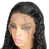 Allove Peruvian Straight 4x4透明なレースの閉鎖フロントウィッグ人間の髪のウィッグブラジルの体のボディ緩い女性すべての年齢の自然な色8-40インチ