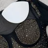 Women Sexy Party Dresses Long Sleeve for Club Night Rhinestone Hot Drilling Process Bodycon Hollow Out Mini Dress