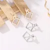 Stud 1pair driehoek vierkant oorbellen voor vrouwen trendy eenvoudige minimalistische goud kleur geometrische metalen earing sieraden accessoires