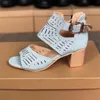 2021 Designer Women Sandal Summer Dress High Heel Sandals Black Blue Party Beach Sandals with Crystals Outdoor Casual Shoes Top Quality W12