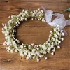 Breathable White Flower Crown Tiaras Hairbands Romantic Sweet Gardland Women Wedding Hair Accessories for Bride Bridesmaids X0722 X0726