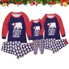 Niedźwiedź Print Christmas Pajamas Ojciec Matka Odzież dziecięca Top + Spodnie Dopasowanie Rodzina Strój 2021 Xmas Setwear Sets Baby Romper H1014