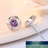Authentic 925 Sterling Silver Earrings Zircon Rotating Flower Stud Earrings For Women Rose Earing Jewelry Crystal Earings Gift Factory price expert design Quality