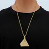 Collane con ciondolo Design creativo vintage Gioielli hip-hop Ghiacciato Zircone cubico Egitto Segno Piramide Occhio di Horus