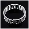 Hahatoto New Arrived Statement Nail Bangle Manschettband Bracelet för kvinnor Flickor Polerad Guld- eller Silver Plated Love Bangle Armband Q0717