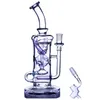 Bong per acqua in vetro Recyler Fab Egg Dab Rigs da 11,3 pollici viola verde con narghilè per fumatori di ghiaccio Banger da 14,4 mm