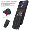 الحالات الفتحة من الدرجة العسكرية Slide Wallet Slot Case Armor Strackproof Stand for Samsung S23 Ultra Plus A04 A04E A04E A14 A24 A34 A54 A13 A23 A33 A53 A73 A12 A22 A32 A52 A72 A03 A03 A03 A03