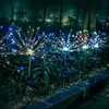 90/120 / 150ledソーラーライトランプ屋外芝生グローブタンポポ防水フラッシュストリングライト芝生花火ランプガーデンクリスマスの装飾