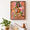 Vägg klistermärken peonies körsbärsblomma chinoiserie konst målning asiatisk traditionell vintage illustration bild affisch tryck dekor