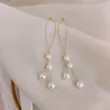 New Trendy Elegant Simulation Pearl Studs Ear Charm Lady Pearls String Statement Drop Orecchini pendenti lunghi Gioielli Regali insoliti per le donne ragazze