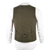 Voboom Wool Tweed Mens Waistcoat Single-breasted Sillbone Slim Monterad kostym 007 210923